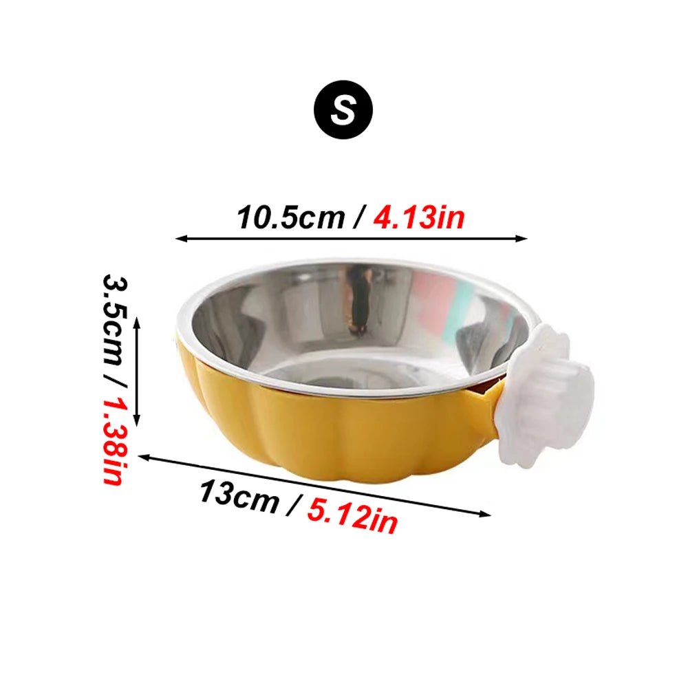 Movable Lifting Pet Hanging Food Bowl Pumpkin Shaped Stainless Steel Water Bowl for Rabbit Hamster Bird Cat Pet Feeding Supplies - Lily.sg Global Shopping