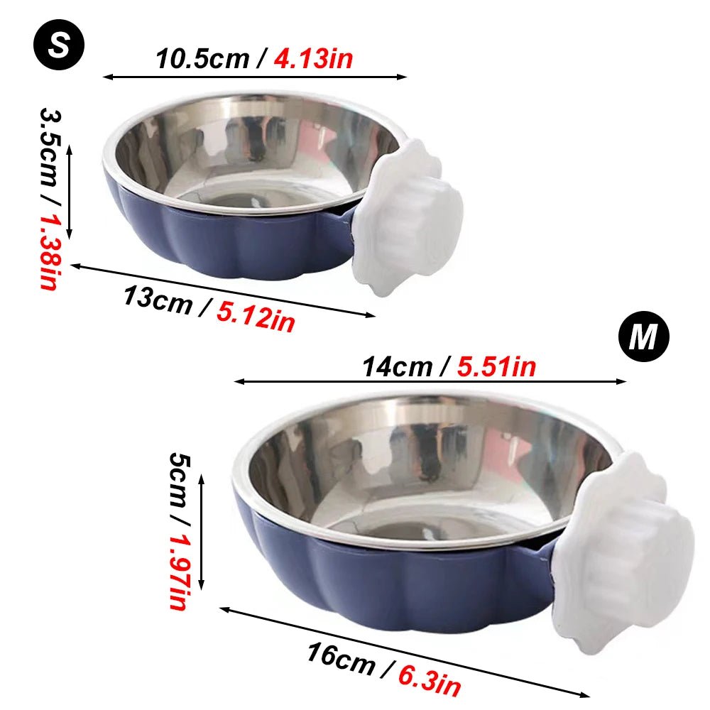 Movable Lifting Pet Hanging Food Bowl Pumpkin Shaped Stainless Steel Water Bowl for Rabbit Hamster Bird Cat Pet Feeding Supplies - Lily.sg Global Shopping