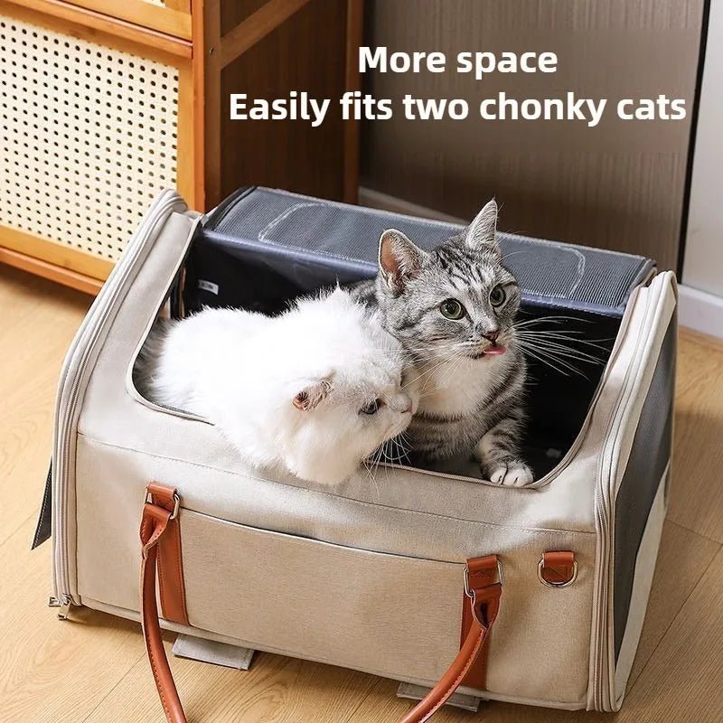 Multifunctional Cat Carrier with Trolley Large Capacity Breathable Foldable Pet Bag for Cats and Dogs - Lily.sg Global Shopping