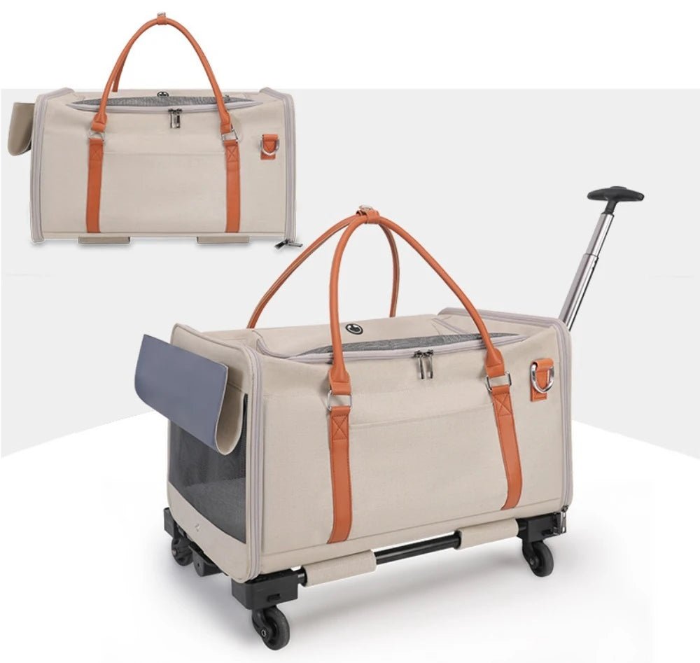 Multifunctional Cat Carrier with Trolley Large Capacity Breathable Foldable Pet Bag for Cats and Dogs - Lily.sg Global Shopping