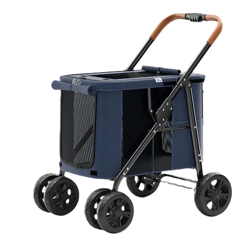 Multiple pet strollers large dog trolley cart folded large space Multifunctional trolley case with wheel bearing 30kg for travel - Lily.sg Global Shopping