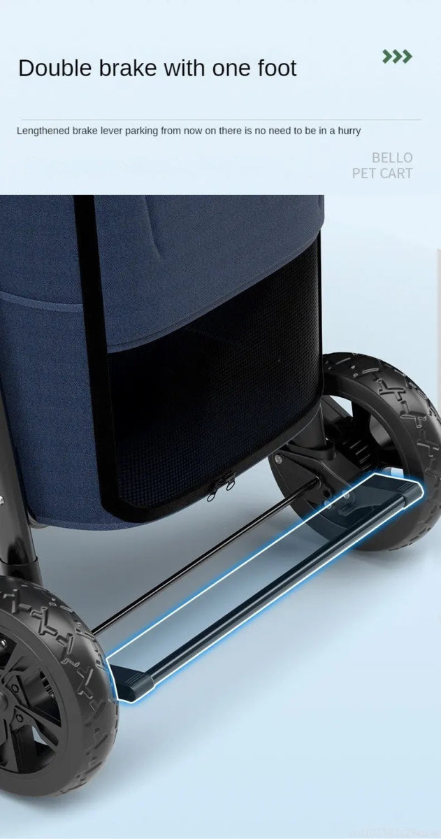 Multiple pet strollers large dog trolley cart folded large space Multifunctional trolley case with wheel bearing 30kg for travel - Lily.sg Global Shopping