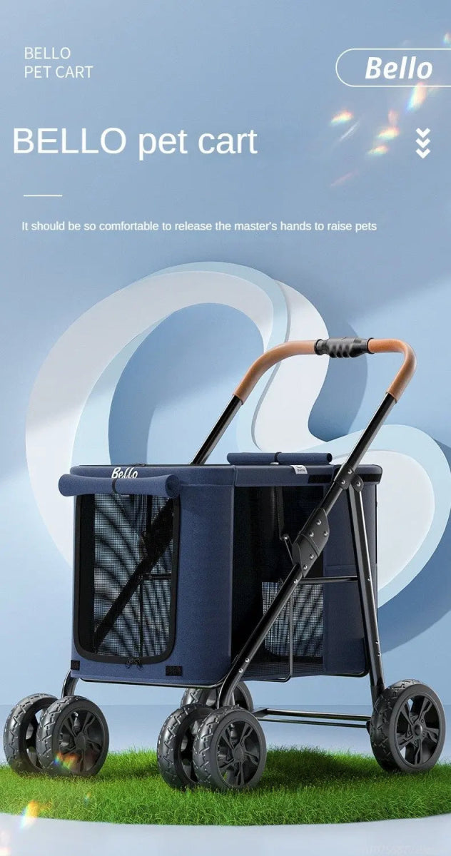 Multiple pet strollers large dog trolley cart folded large space Multifunctional trolley case with wheel bearing 30kg for travel - Lily.sg Global Shopping