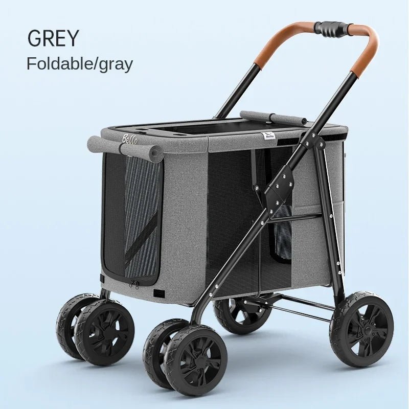 Multiple pet strollers large dog trolley cart folded large space Multifunctional trolley case with wheel bearing 30kg for travel - Lily.sg Global Shopping