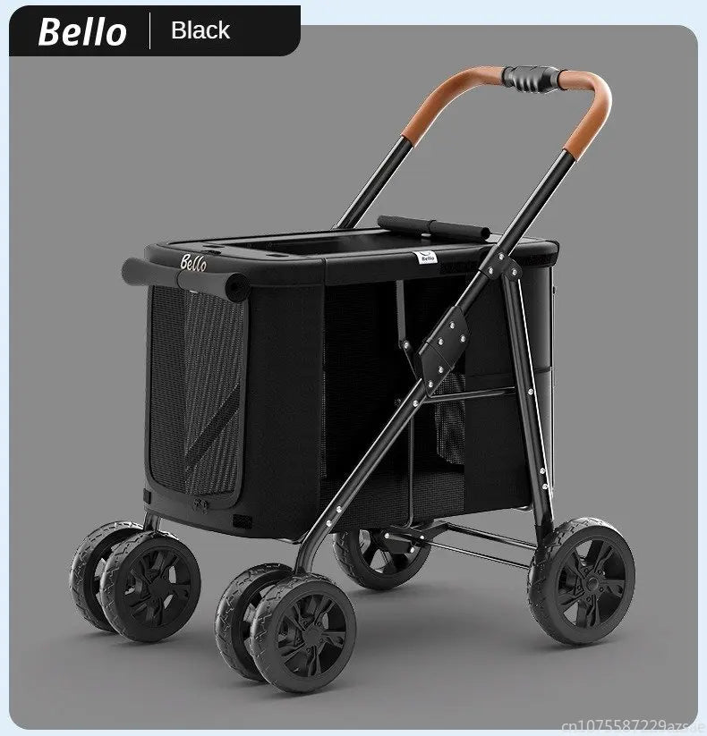 Multiple pet strollers large dog trolley cart folded large space Multifunctional trolley case with wheel bearing 30kg for travel - Lily.sg Global Shopping