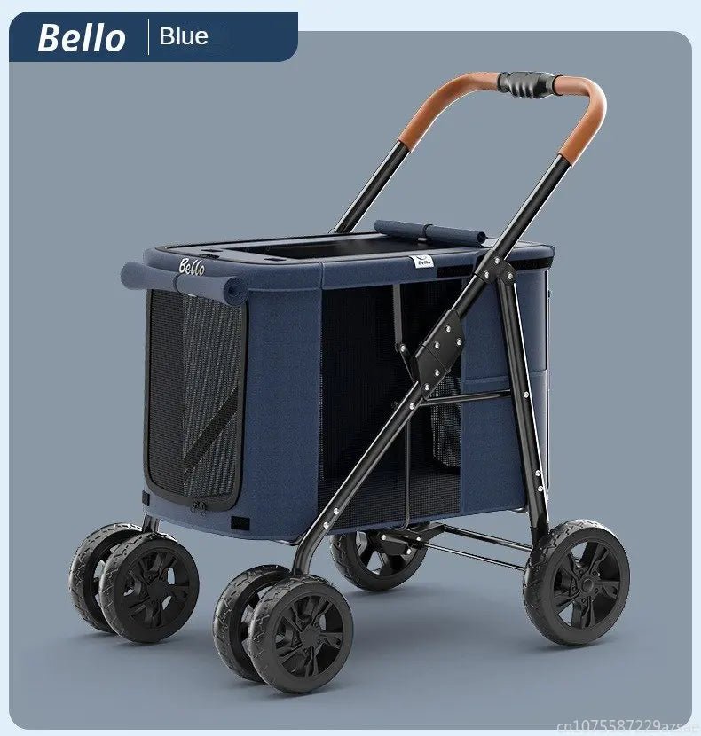 Multiple pet strollers large dog trolley cart folded large space Multifunctional trolley case with wheel bearing 30kg for travel - Lily.sg Global Shopping