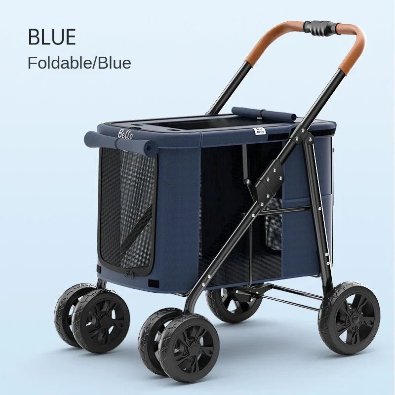 Multiple pet strollers large dog trolley cart folded large space Multifunctional trolley case with wheel bearing 30kg for travel - Lily.sg Global Shopping