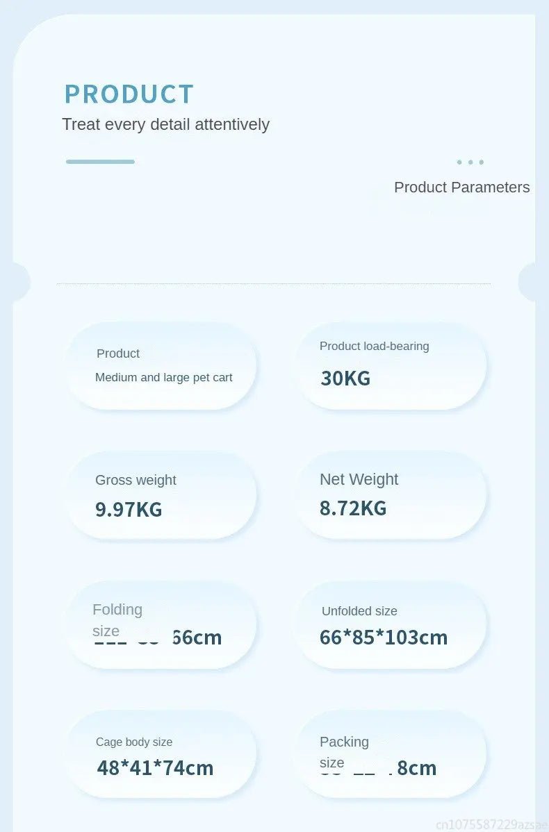 Multiple pet strollers large dog trolley cart folded large space Multifunctional trolley case with wheel bearing 30kg for travel - Lily.sg Global Shopping