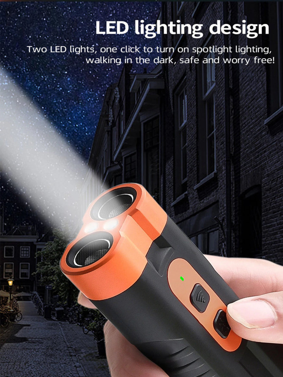 New Dual Head Ultrasonic Dog Repeller USB Rechargeable Dog Training Device High - Power Anti Bark Device with LED Flashlight - Lily.sg Global Shopping