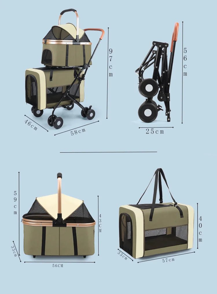 New Multi - layer Pet Strollers Universal for Cats and Dogs Detachable and Detachable Trolley for Pets in Large Space Pet Products - Lily.sg Global Shopping