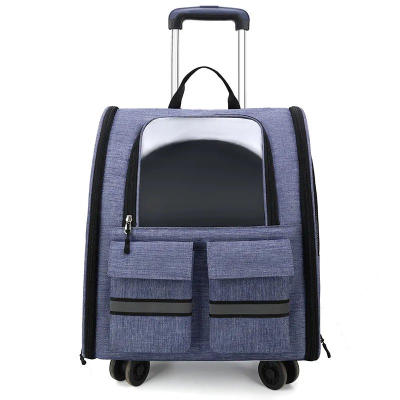 New Oxford Trolley Case Cat Carrier Backpack Travel Pet Bag with Reflective Stripe Outdoor Small Animals Rabbit Kitten Dog Bag - Lily.sg Global Shopping
