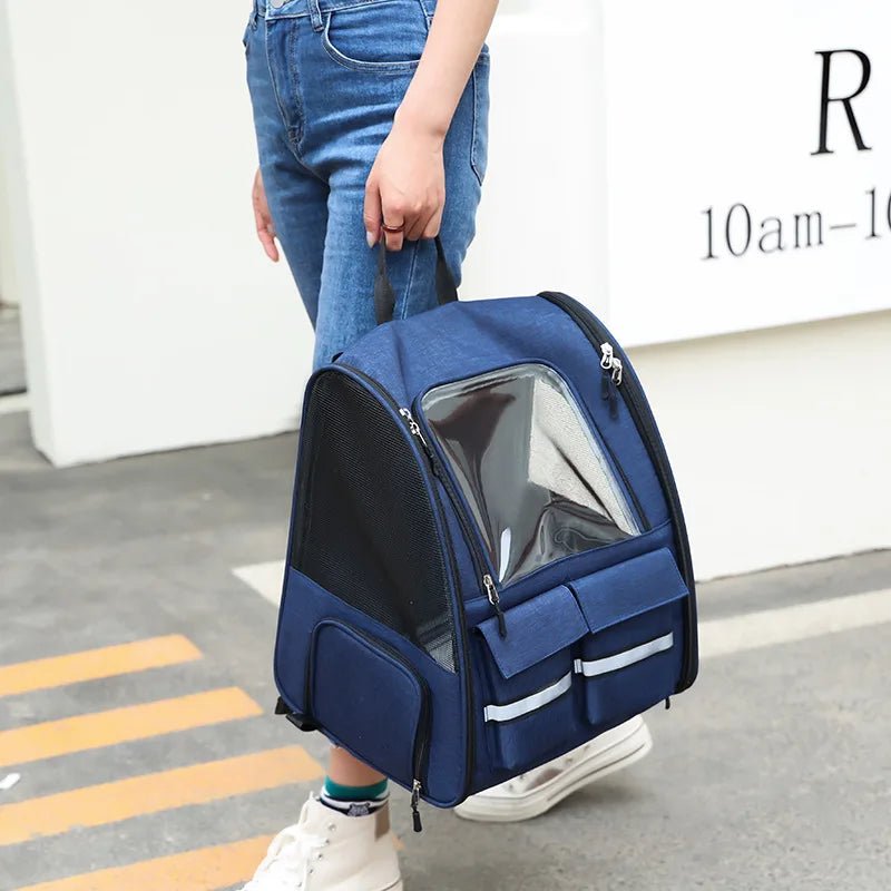 New Oxford Trolley Case Cat Carrier Backpack Travel Pet Bag with Reflective Stripe Outdoor Small Animals Rabbit Kitten Dog Bag - Lily.sg Global Shopping