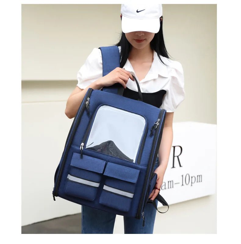 New Oxford Trolley Case Cat Carrier Backpack Travel Pet Bag with Reflective Stripe Outdoor Small Animals Rabbit Kitten Dog Bag - Lily.sg Global Shopping