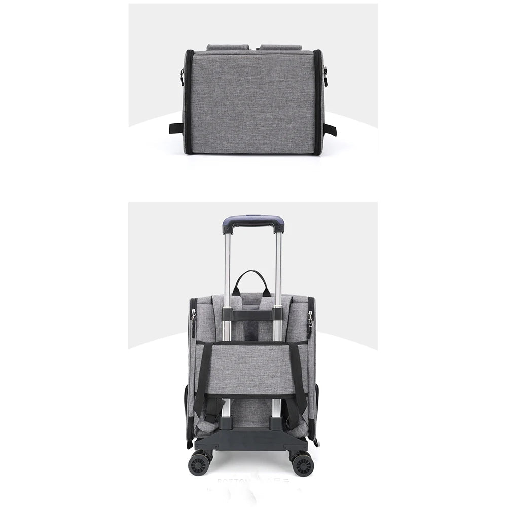New Oxford Trolley Case Cat Carrier Backpack Travel Pet Bag with Reflective Stripe Outdoor Small Animals Rabbit Kitten Dog Bag - Lily.sg Global Shopping