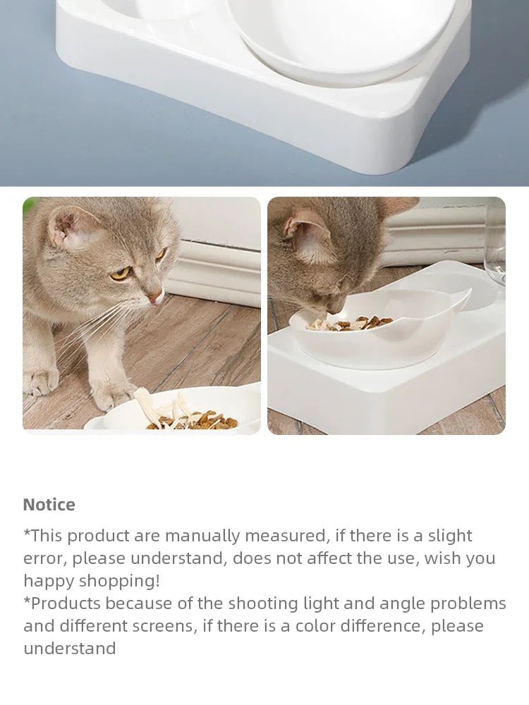 New Pet Bowl 15 Degrees Tilt to Protect Cervical Vertebrae Dog Food Bowl Automatic Drinking Feeder Pet Feeding Supplies - Lily.sg Global Shopping