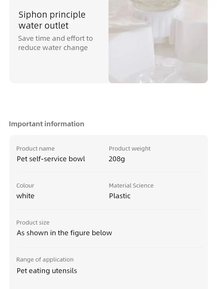 New Pet Bowl 15 Degrees Tilt to Protect Cervical Vertebrae Dog Food Bowl Automatic Drinking Feeder Pet Feeding Supplies - Lily.sg Global Shopping