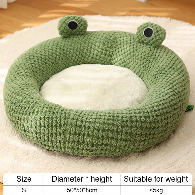 New Pet Nest Winter Warm Dog Den Cat Villa Plush Pets Mattress Small Frog Shape Semi Enclosed Kitten Puppy House Pet Supplies - Lily.sg Global Shopping