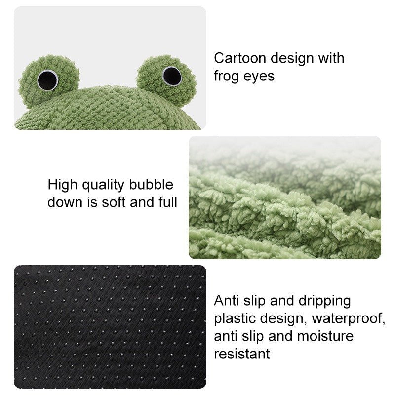 New Pet Nest Winter Warm Dog Den Cat Villa Plush Pets Mattress Small Frog Shape Semi Enclosed Kitten Puppy House Pet Supplies - Lily.sg Global Shopping