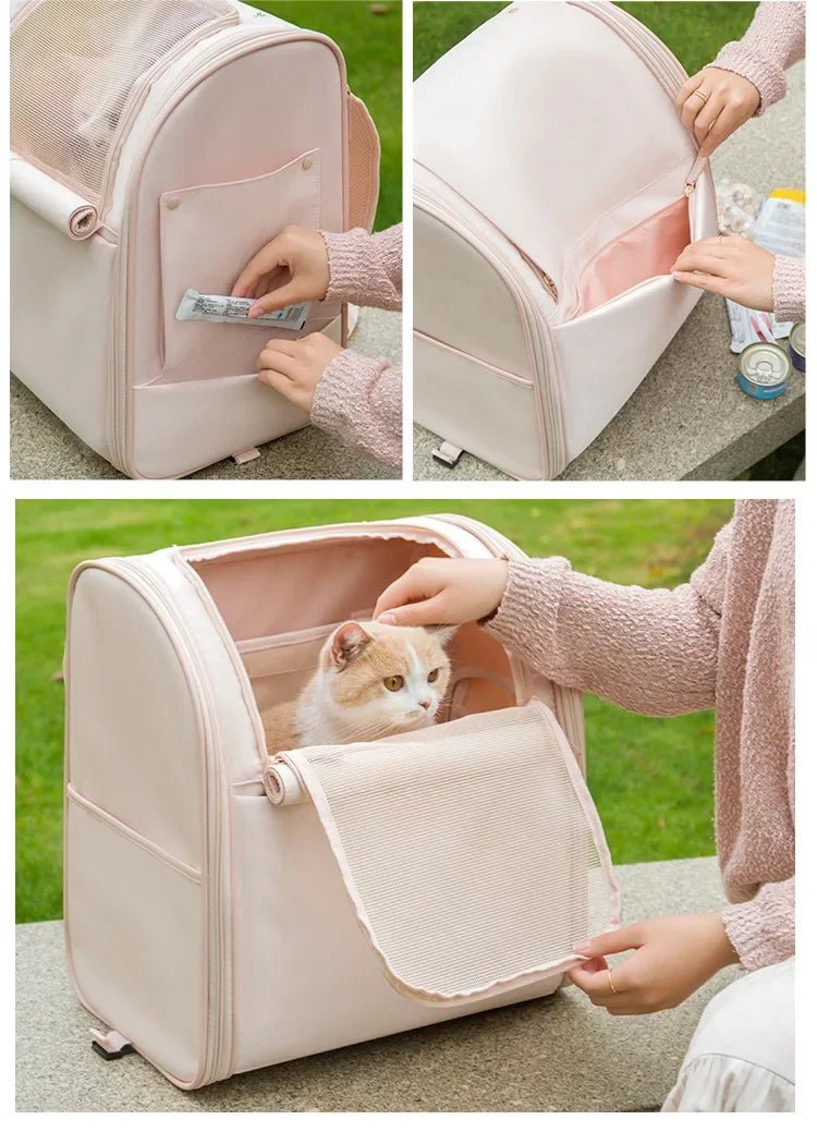 New Pet Trolley Bag Waterproof Oxford Cloth Cat Backpack Portable Foldable Lightweight Pet Trolley Case Dog Stroller Carrier - Lily.sg Global Shopping