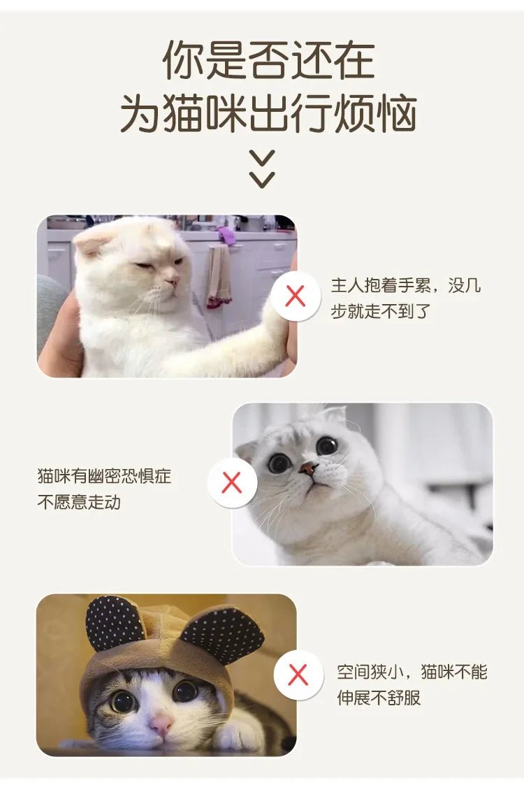 New Pet Trolley Bag Waterproof Oxford Cloth Cat Backpack Portable Foldable Lightweight Pet Trolley Case Dog Stroller Carrier - Lily.sg Global Shopping