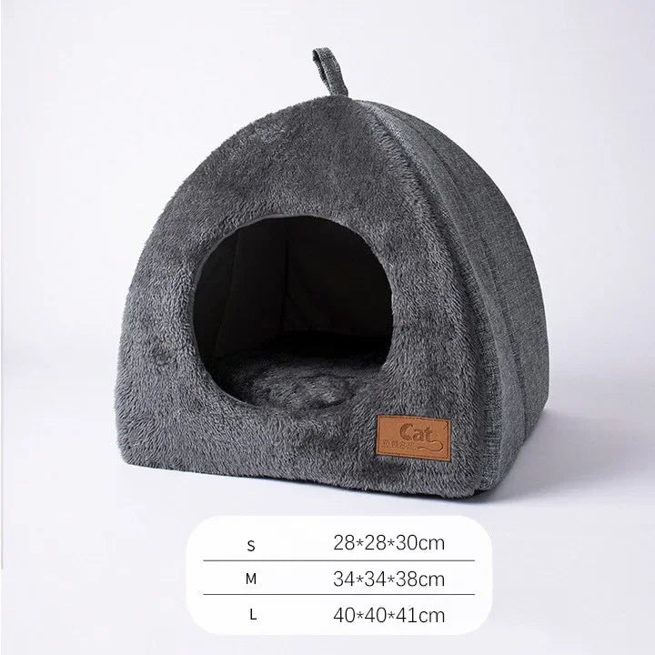 New Triangle Cat Nest Closed Cat House Pet Nest Warm and Thickened Deep Sleep Dog Nest Pet Supplies Closed Cat bed cat tents - Lily.sg Global Shopping
