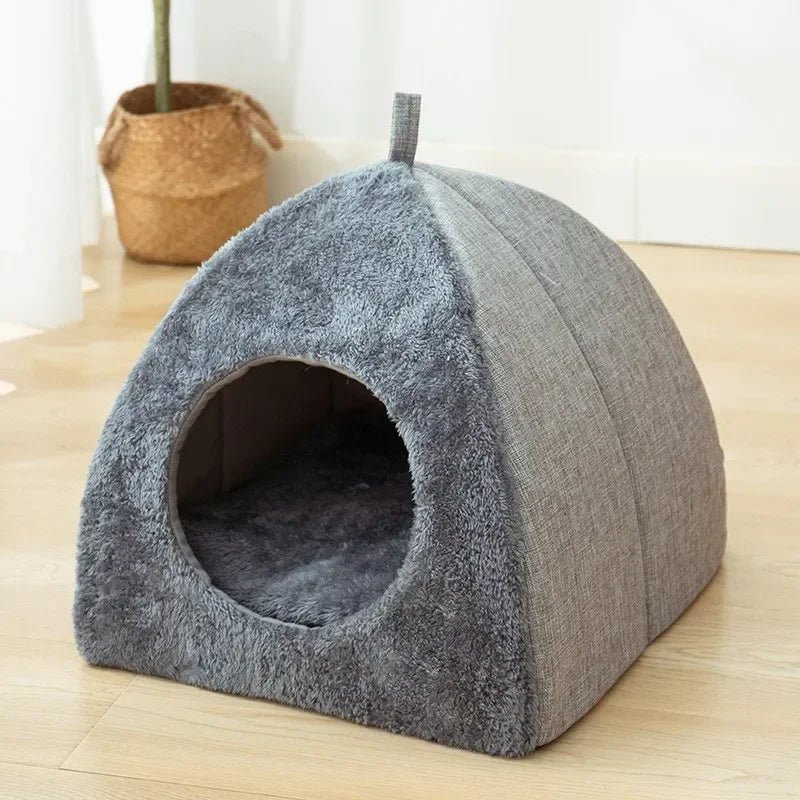 New Triangle Cat Nest Closed Cat House Pet Nest Warm and Thickened Deep Sleep Dog Nest Pet Supplies Closed Cat bed cat tents - Lily.sg Global Shopping