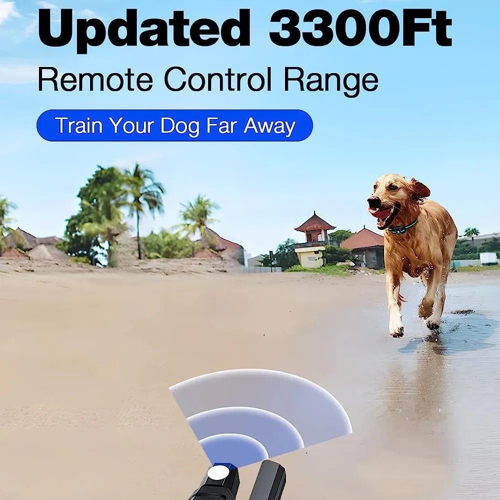No Shock 3300Ft Dog Training Collar with Remote Rechargeable Waterproof E Collar with Beep Vibration High Quality Pet Training - Lily.sg Global Shopping