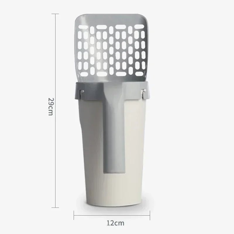 One Piece Cat Litter Scoop Efficient Cat Waste Scooper with Built in Garbage Bag Set Detachable Durable Pet Cleaning Supplies - Lily.sg Global Shopping