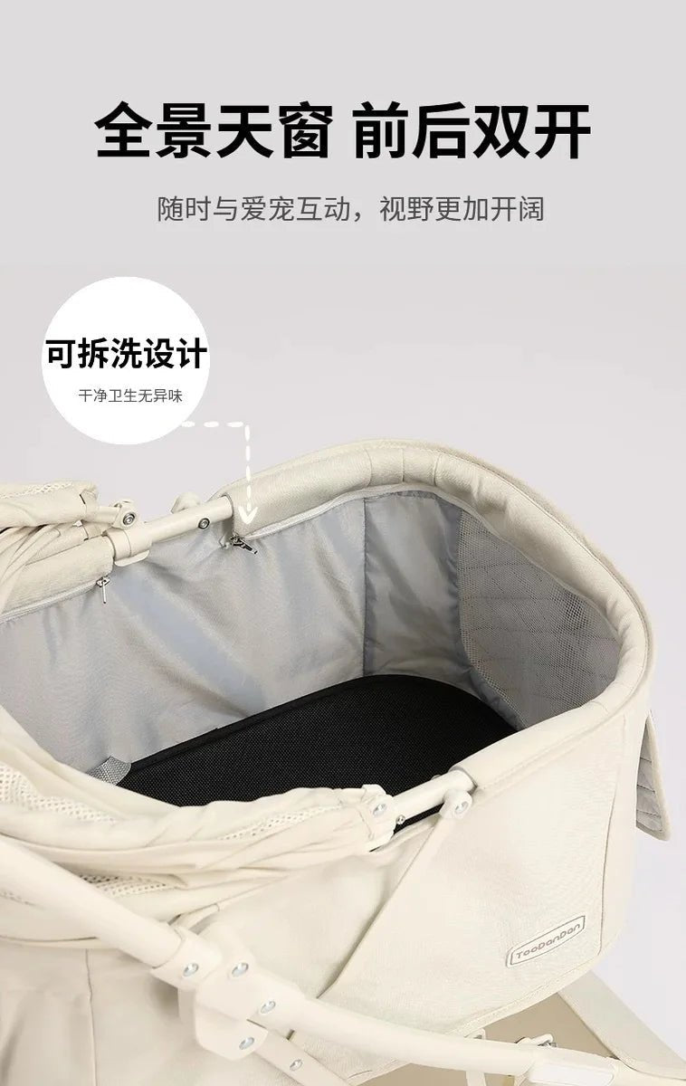 Outdoor Pet Pram One Click Folding Stroller Dog Cat Lightweight Trolley Small Pets Travel Breathable Puppy Supplies - Lily.sg Global Shopping