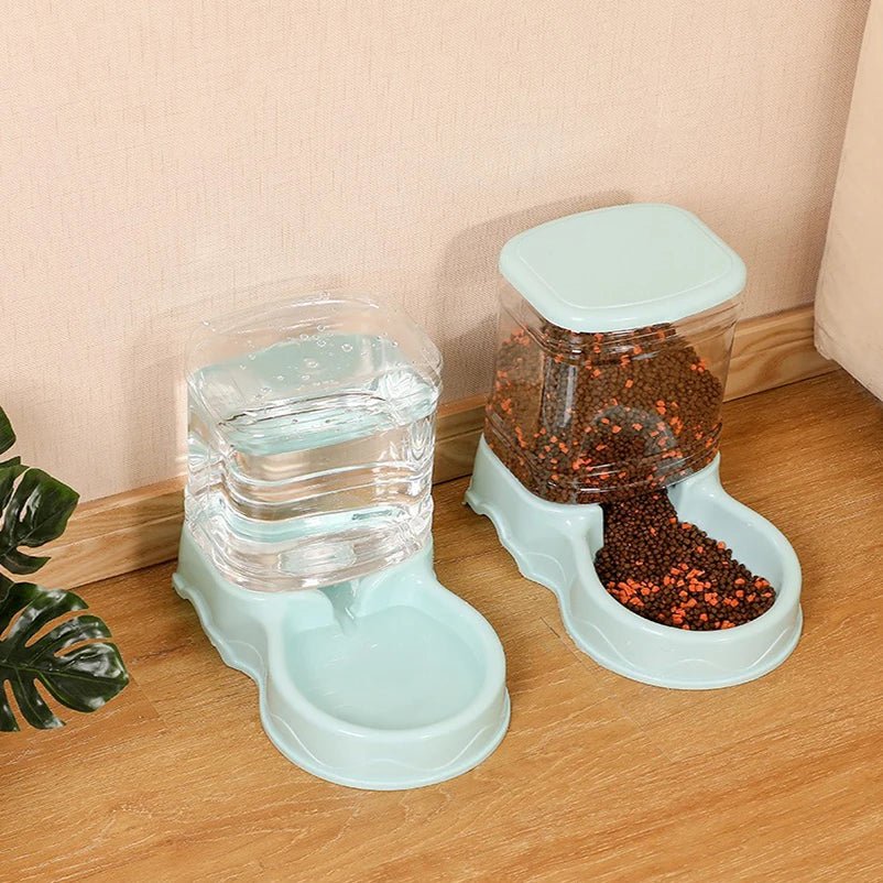 Pet automatic feeder cat drinking water bowl cat bowl dog bowl 3.8L large capacity combination grain storage barrel pet supplies - Lily.sg Global Shopping