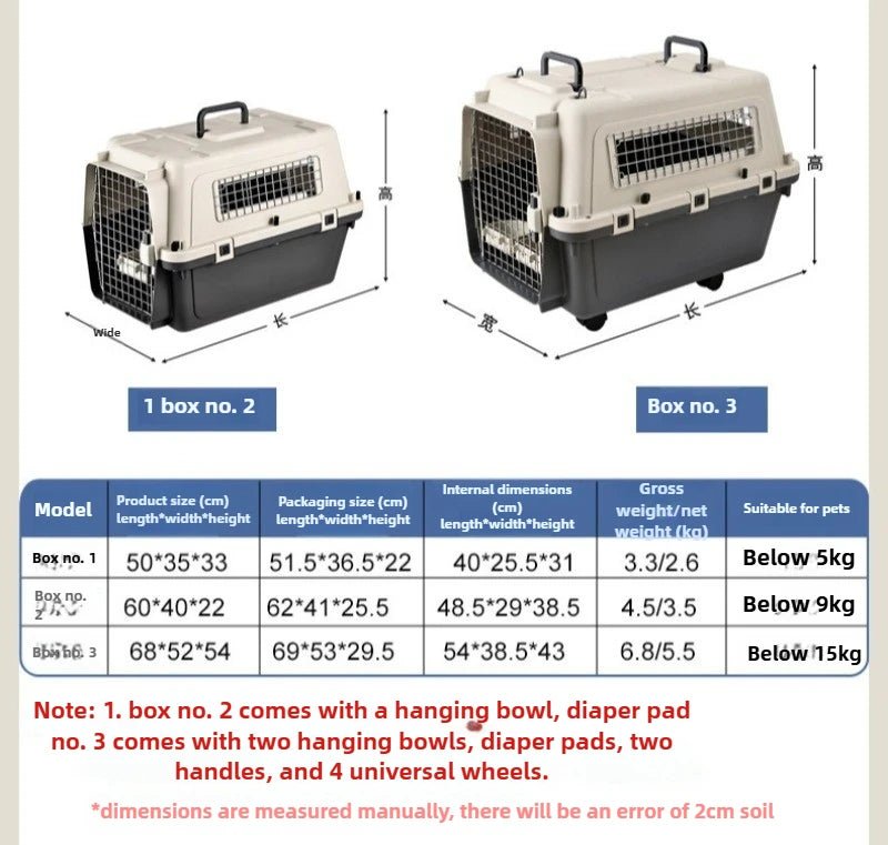 Pet Aviation Case Carrier Rolling Plastic Airline Approved Breathable Pet Cages Wire Door Travel Dog Cat Trolley Case Products - Lily.sg Global Shopping