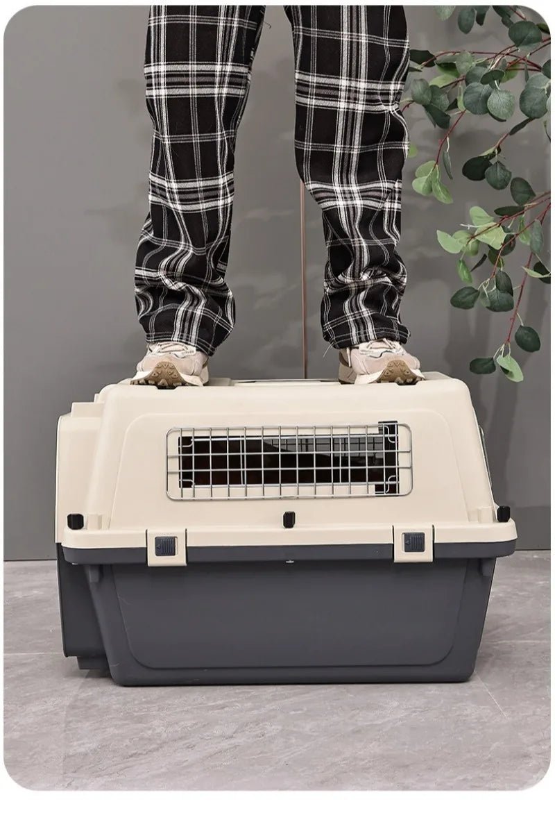 Pet Aviation Case Carrier Rolling Plastic Airline Approved Breathable Pet Cages Wire Door Travel Dog Cat Trolley Case Products - Lily.sg Global Shopping
