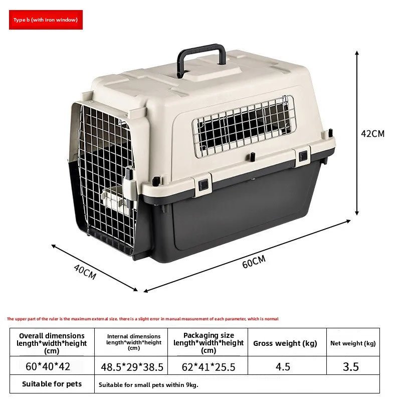 Pet Aviation Case Carrier Rolling Plastic Airline Approved Breathable Pet Cages Wire Door Travel Dog Cat Trolley Case Products - Lily.sg Global Shopping