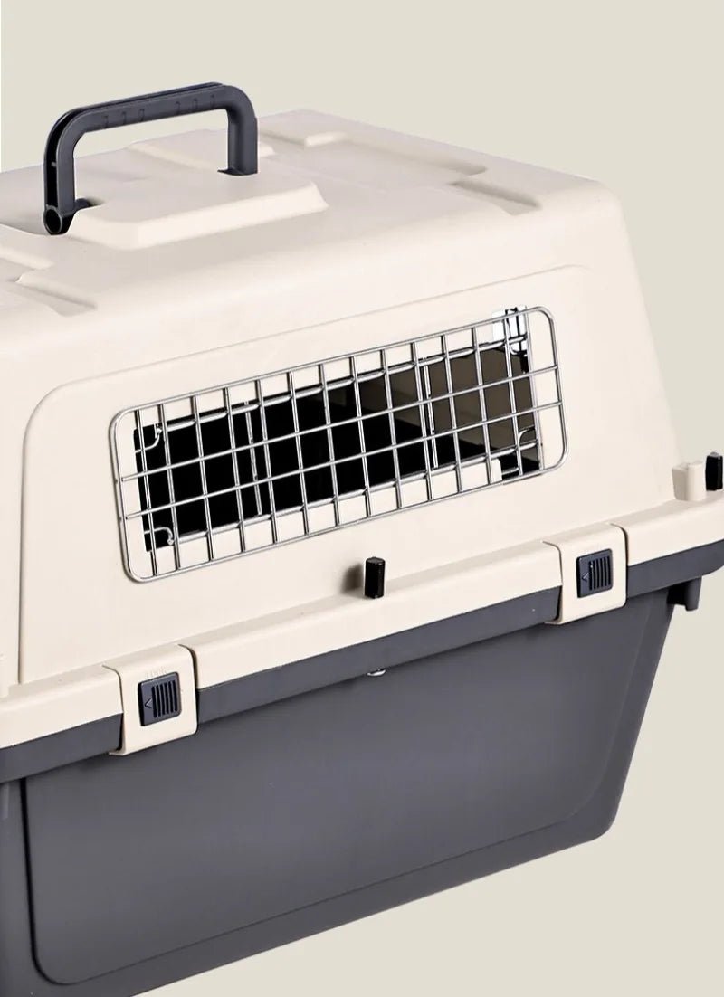 Pet Aviation Case Carrier Rolling Plastic Airline Approved Breathable Pet Cages Wire Door Travel Dog Cat Trolley Case Products - Lily.sg Global Shopping