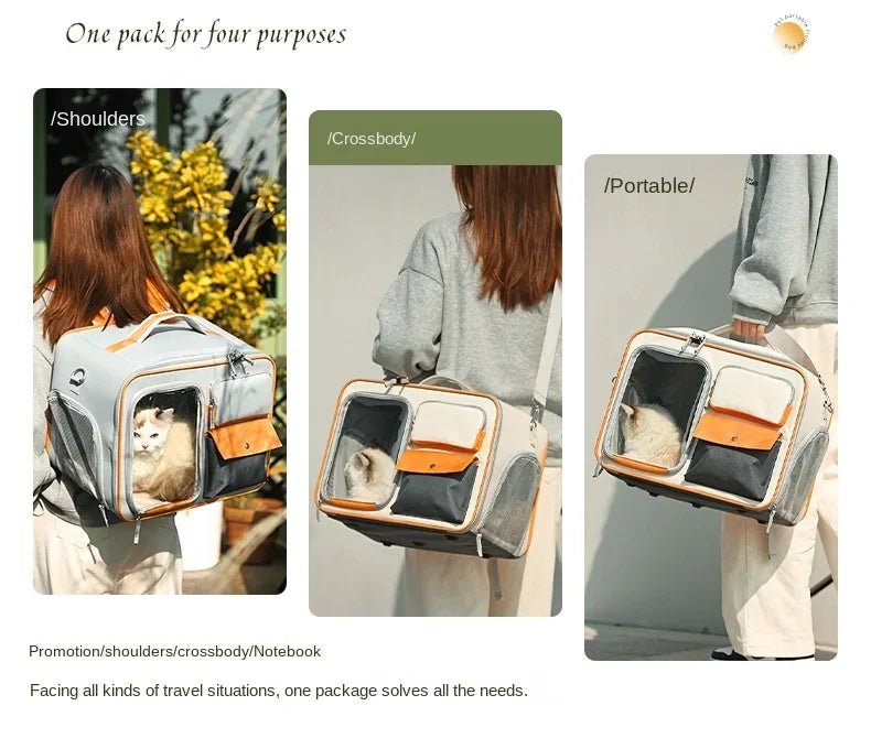 Pet Backpack Portable Pet Stroller Trolley Cases Suitcases Small dog cat Backpack Anti Cat Stress Sense Of Safety Pets Bags - Lily.sg Global Shopping