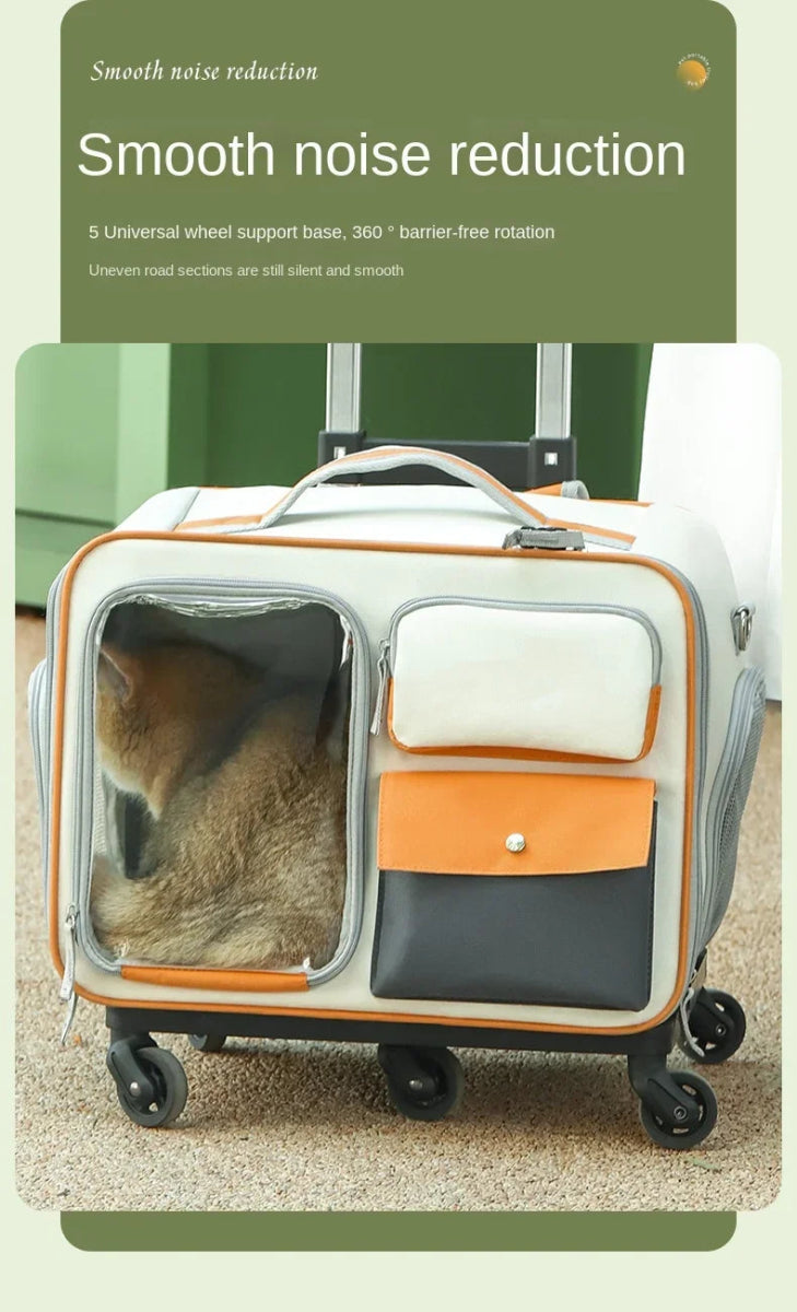 Pet Backpack Portable Pet Stroller Trolley Cases Suitcases Small dog cat Backpack Anti Cat Stress Sense Of Safety Pets Bags - Lily.sg Global Shopping