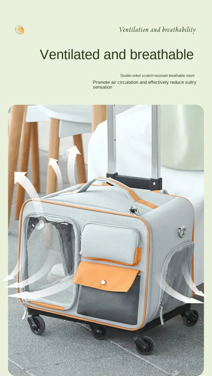 Pet Backpack Portable Pet Stroller Trolley Cases Suitcases Small dog cat Backpack Anti Cat Stress Sense Of Safety Pets Bags - Lily.sg Global Shopping