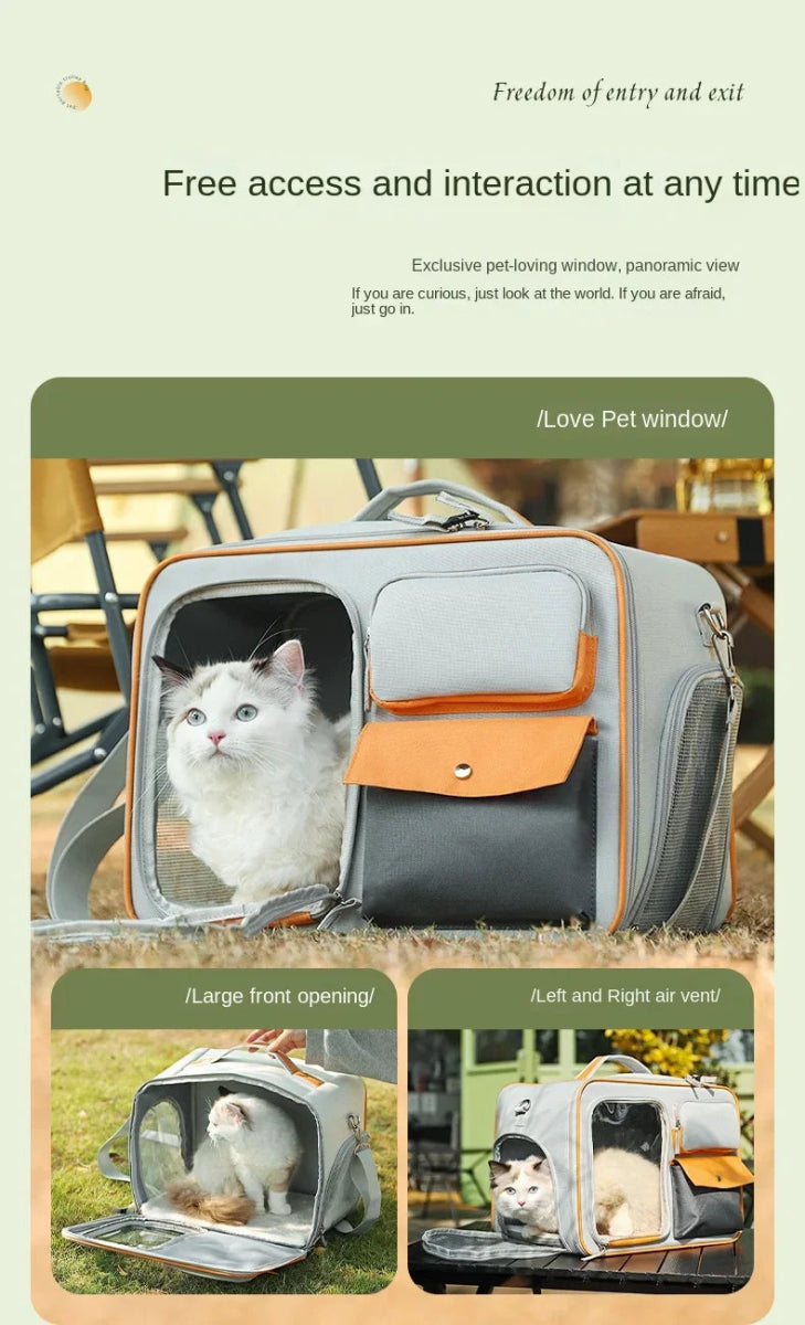 Pet Backpack Portable Pet Stroller Trolley Cases Suitcases Small dog cat Backpack Anti Cat Stress Sense Of Safety Pets Bags - Lily.sg Global Shopping