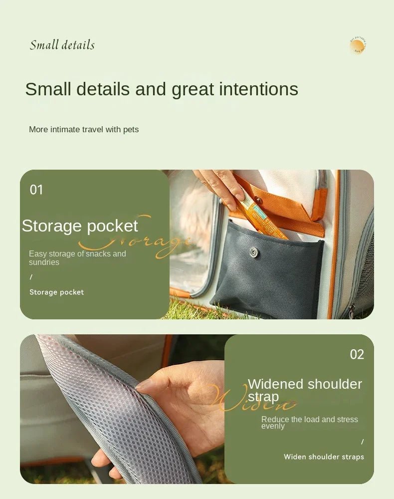 Pet Backpack Portable Pet Stroller Trolley Cases Suitcases Small dog cat Backpack Anti Cat Stress Sense Of Safety Pets Bags - Lily.sg Global Shopping