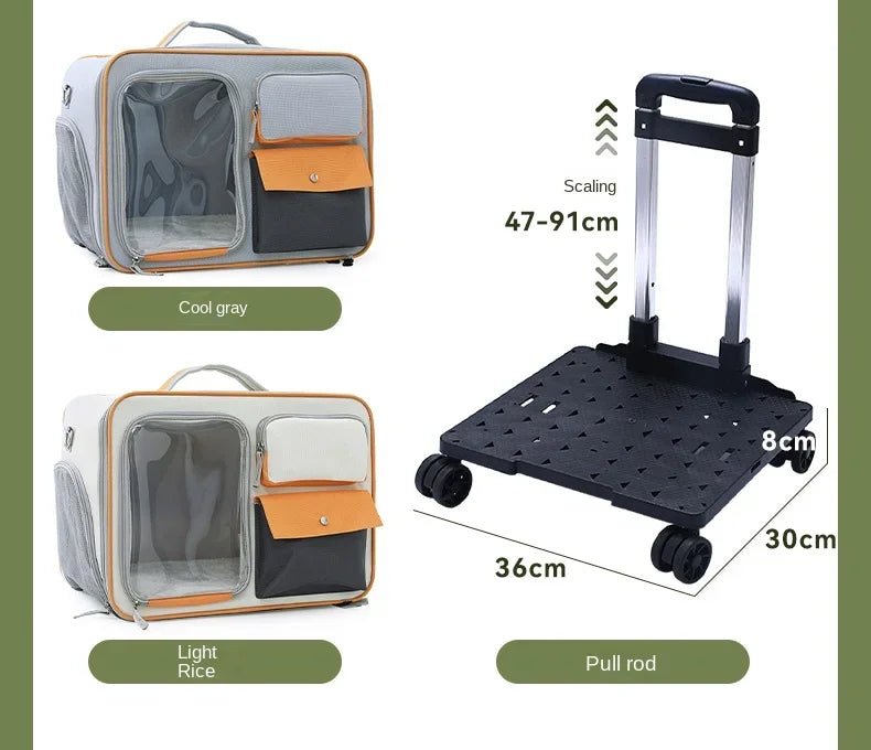 Pet Backpack Portable Pet Stroller Trolley Cases Suitcases Small dog cat Backpack Anti Cat Stress Sense Of Safety Pets Bags - Lily.sg Global Shopping