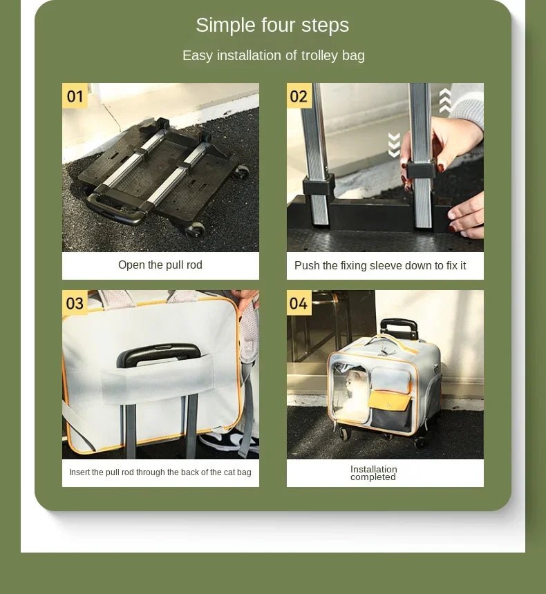 Pet Backpack Portable Pet Stroller Trolley Cases Suitcases Small dog cat Backpack Anti Cat Stress Sense Of Safety Pets Bags - Lily.sg Global Shopping