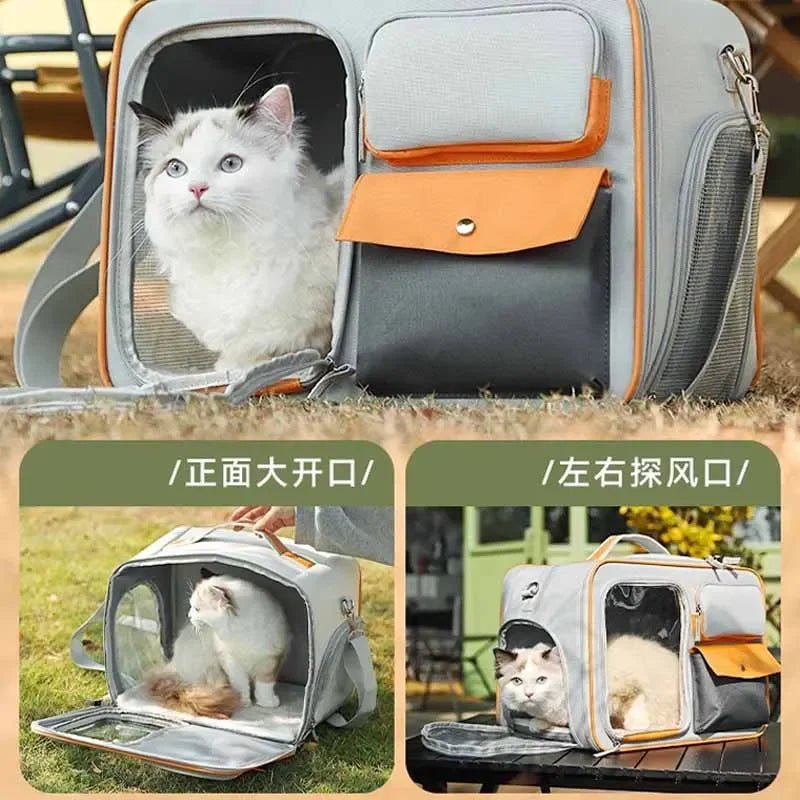 Pet Backpack Portable Pet Stroller Trolley Cases Suitcases Small dog cat Backpack Anti Cat Stress Sense Of Safety Pets Bags - Lily.sg Global Shopping