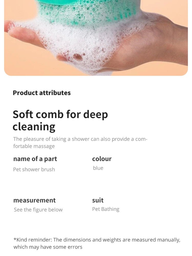 Pet Bathing Brush Soft Silicone Massager Shower Gel Bathing Brush Clean Tools Comb Dog Cat Cleaning Grooming Supplies - Lily.sg Global Shopping