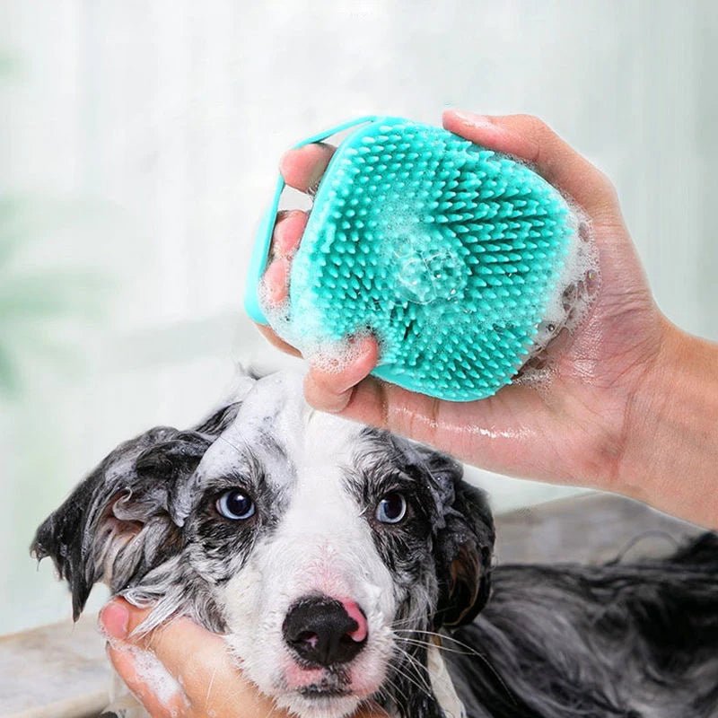 Pet Bathing Brush Soft Silicone Massager Shower Gel Bathing Brush Clean Tools Comb Dog Cat Cleaning Grooming Supplies - Lily.sg Global Shopping
