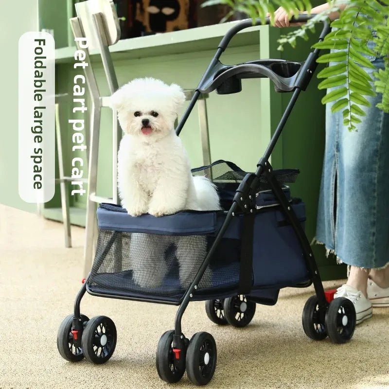 Pet Cart Dog for Outing Small Cart Small and Lightweight Foldable Dog Stroller Pet Carrier - Lily.sg Global Shopping