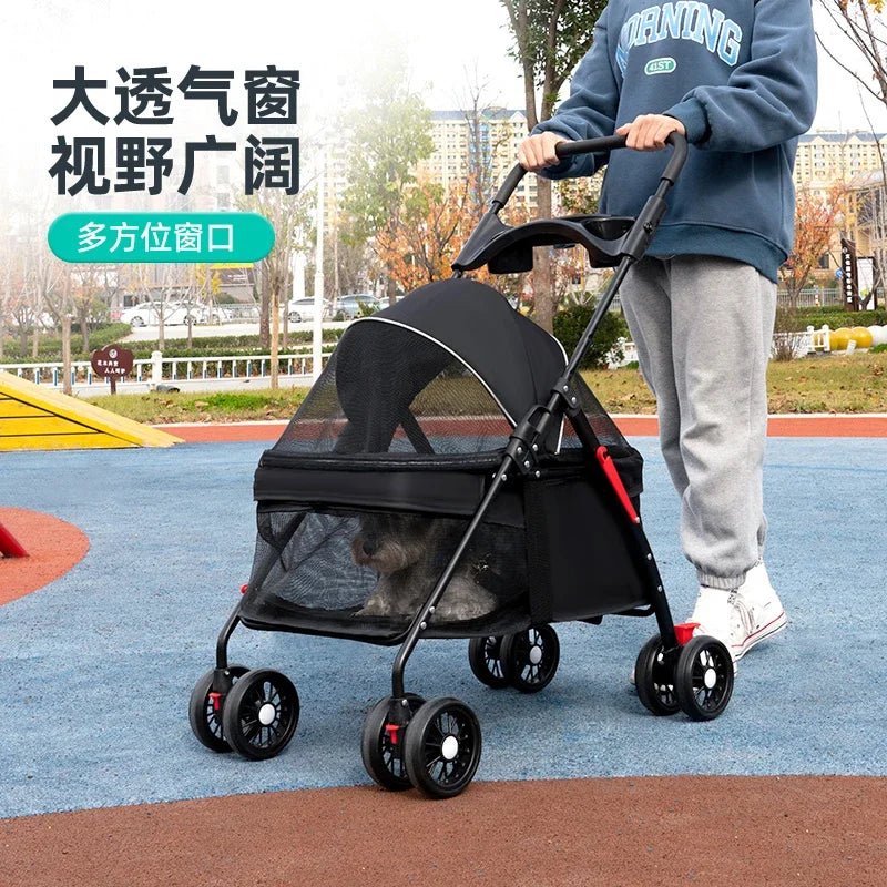 Pet Cart Dog for Outing Small Cart Small and Lightweight Foldable Dog Stroller Pet Carrier - Lily.sg Global Shopping