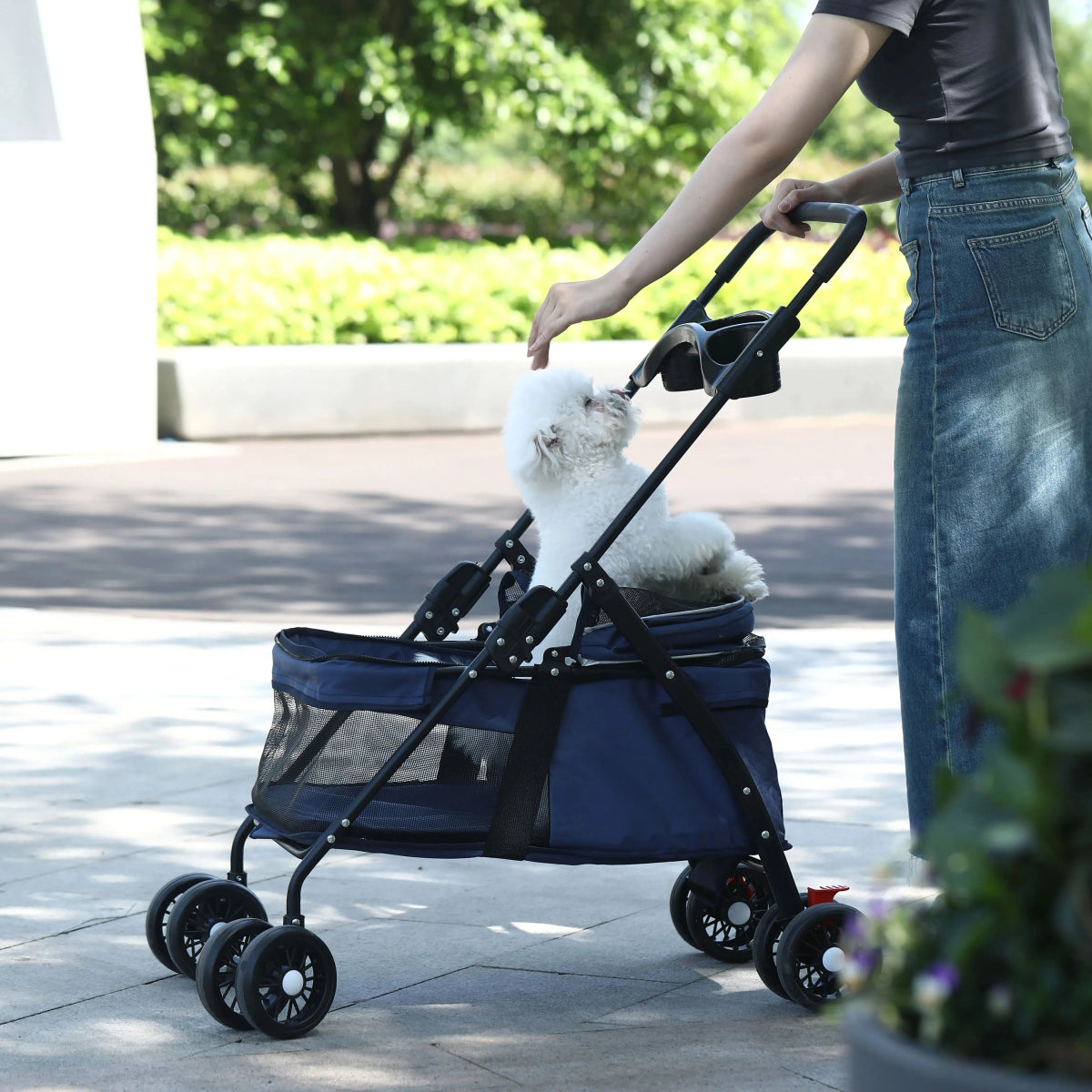 Pet Cart Dog for Outing Small Cart Small and Lightweight Foldable Dog Stroller Pet Carrier - Lily.sg Global Shopping