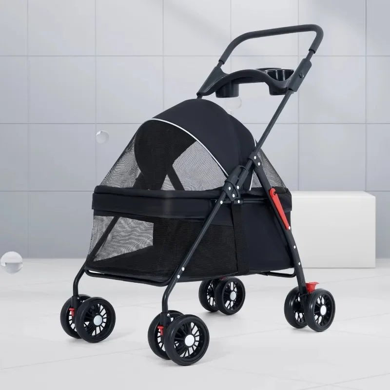 Pet Cart Dog for Outing Small Cart Small and Lightweight Foldable Dog Stroller Pet Carrier - Lily.sg Global Shopping