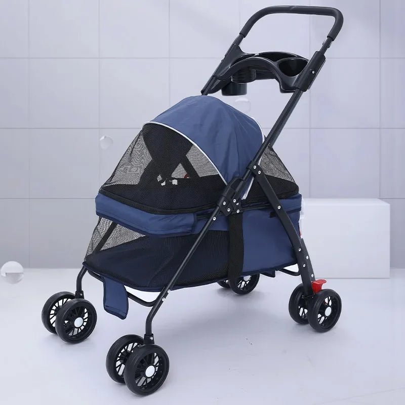 Pet Cart Dog for Outing Small Cart Small and Lightweight Foldable Dog Stroller Pet Carrier - Lily.sg Global Shopping