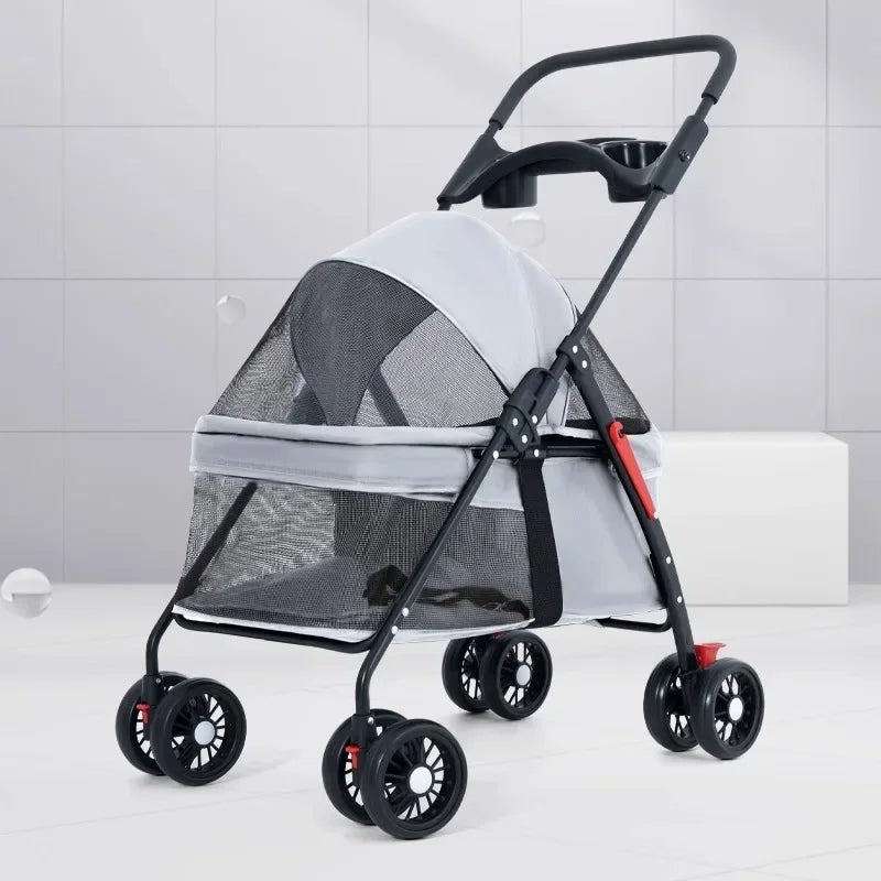 Pet Cart Dog for Outing Small Cart Small and Lightweight Foldable Dog Stroller Pet Carrier - Lily.sg Global Shopping
